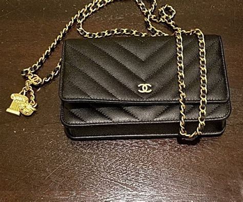 Chanel Chevron Classic Quilted WOC with Ancient Greek Charm